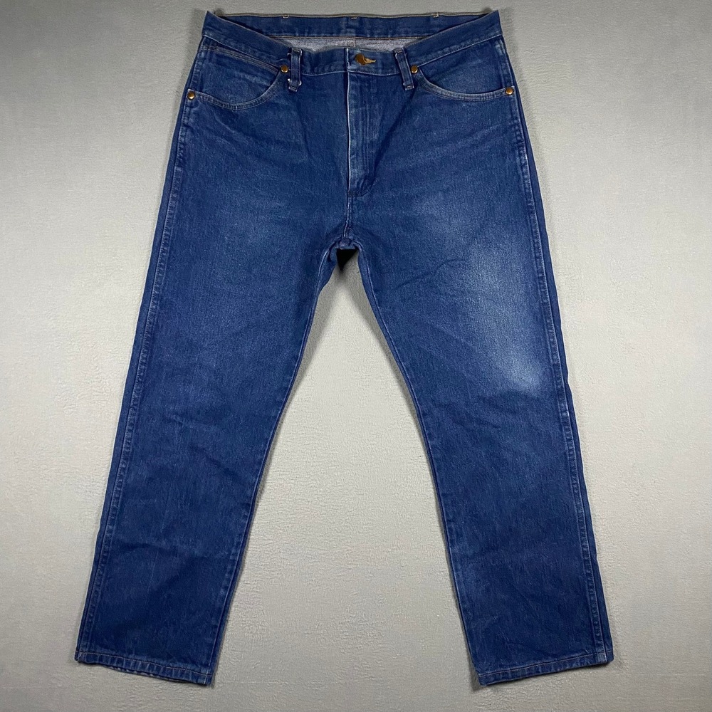 Wrangler Cowboy Cut Jeans Mens 34x30 Blue Straight Leg Denim 1013MWZPW